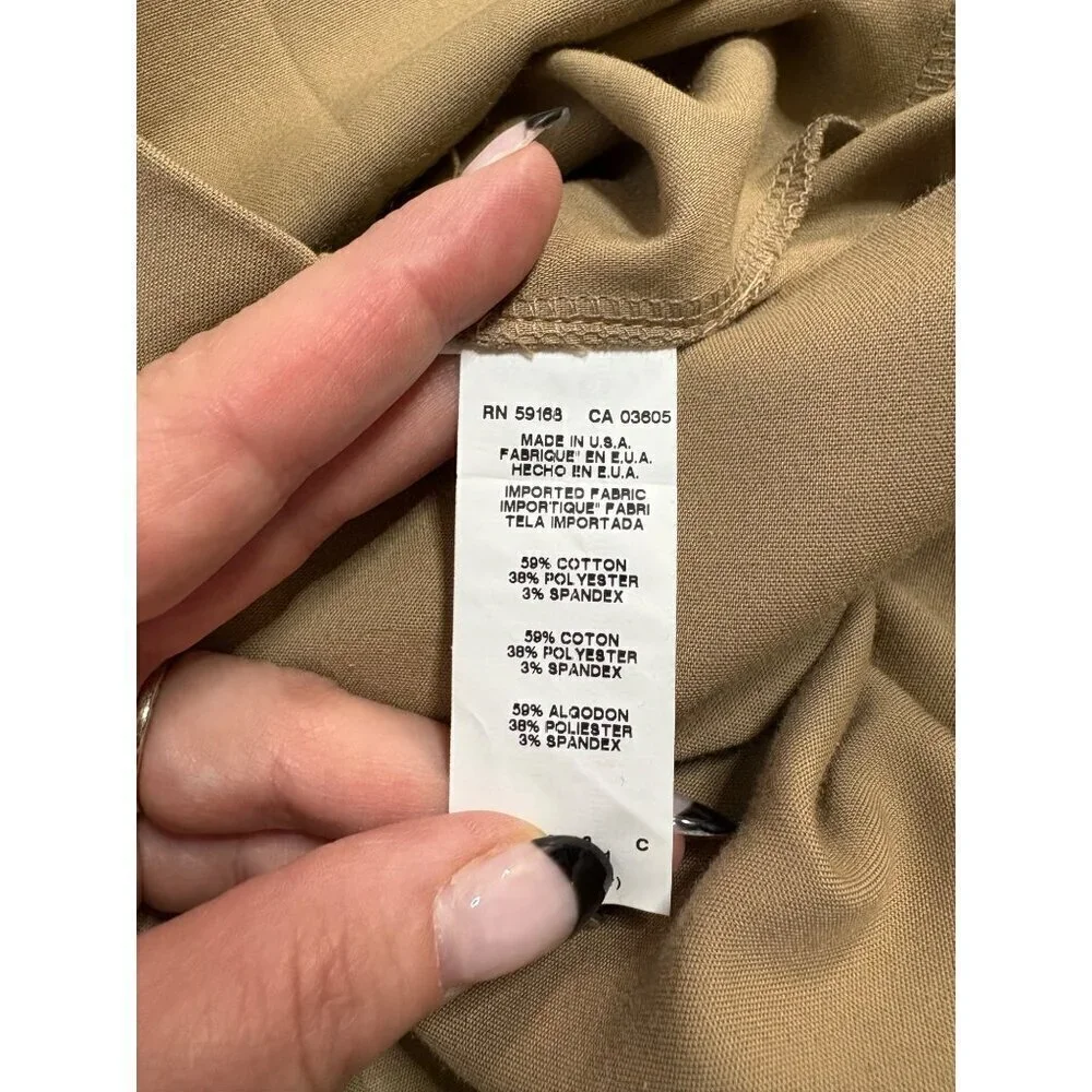 NWT Karen Kane Khaki Brown Soft Stretch Clean Front Cropped Pants-sz 10
